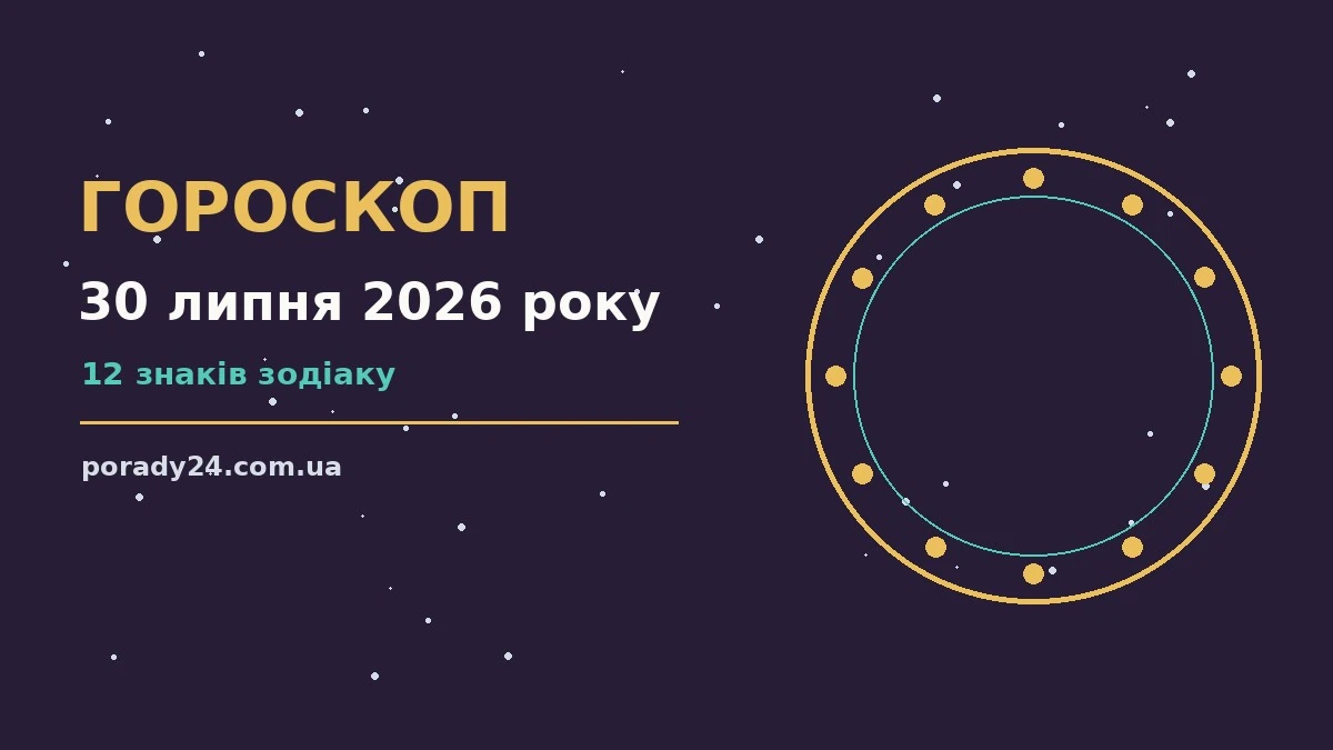 Гороскоп на 30 липня 2026 року: де діяти без зволікань для грошей і кохання