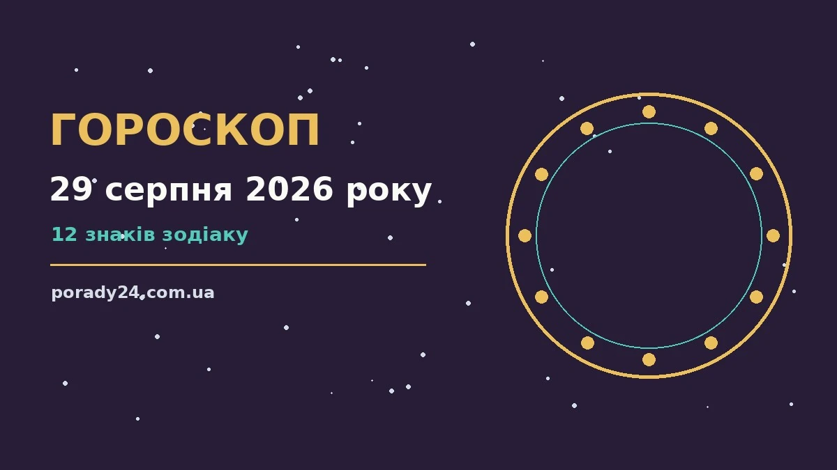 Щоденний гороскоп на 29 серпня 2026 року для всіх знаків зодіаку